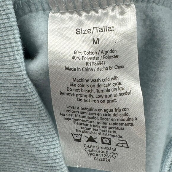 Disney Minnie Mouse Light Blue Sweatshirt Womens Size M Cotton/Poly Blend - Picture 4 of 5